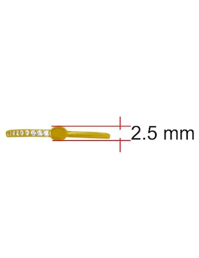 Anillo circular Horoz 10 k de oro zirconia pulido