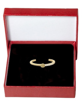 Anillo circular Horoz 10 k de oro zirconia pulido