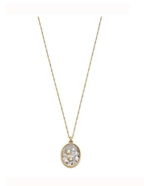Collar con dije ovalado Fossil Sutton