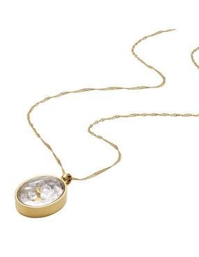 Collar con dije ovalado Fossil Sutton
