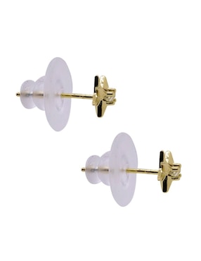 Aretes cortos de estrella Oro Angelus con acabado pulido zirconia
