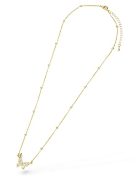 Aretes y collar de mariposa OG baño de oro 18 k zirconia