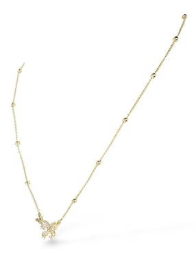 Aretes y collar de mariposa OG baño de oro 18 k zirconia