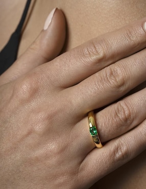 Anillo Gladkova Joyería P 925 de plata esmeralda chapa de oro