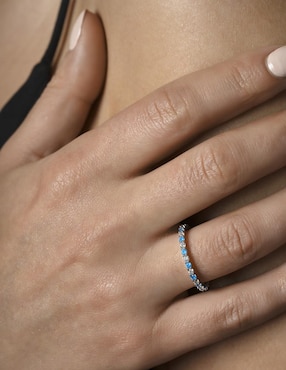 Anillo Gladkova Joyería P 925 de plata aguamarina pavé