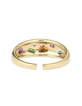Anillo con gema Mink P 925 de plata circonita chapa de oro