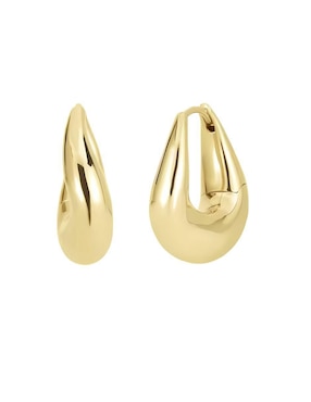 Aretes de gota Mink de plata P 925 con acabado chapa de oro