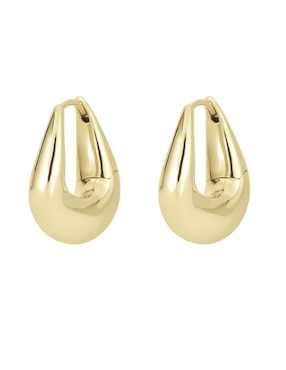 Aretes de gota Mink de plata P 925 con acabado chapa de oro