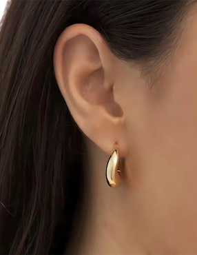 Aretes de gota Mink de plata P 925 con acabado chapa de oro