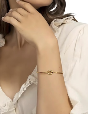 Brazalete Mink de plata 14 K con acabado chapa de oro