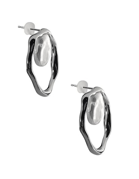 Aretes largos Gladkova Joyería de plata P 925 con acabado liso perla