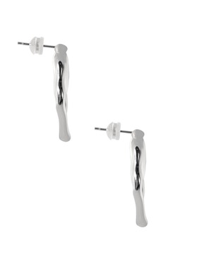 Aretes largos Gladkova Joyería de plata P 925 con acabado liso perla