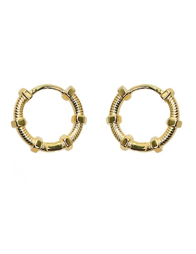 Huggies circulares Sofia Blum de plata P 925 con acabado chapa de oro