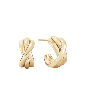 Aretes Mink de plata P 925 con acabado chapa de oro