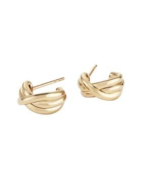 Aretes Mink de plata P 925 con acabado chapa de oro