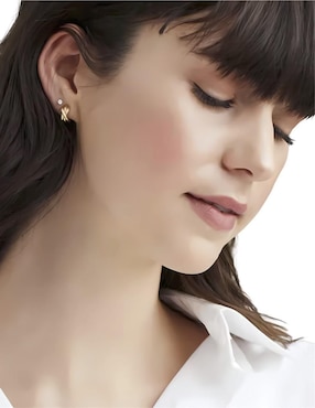 Aretes Mink de plata P 925 con acabado chapa de oro