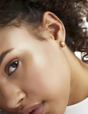 Aretes Mink de plata P 925 con acabado chapa de oro