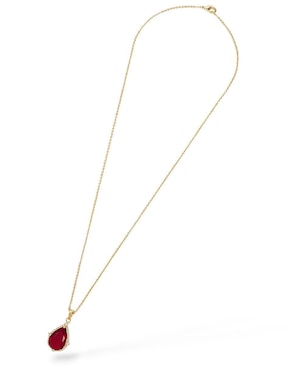 Aretes y collar de gota Og de oro laminado 18 K zirconia