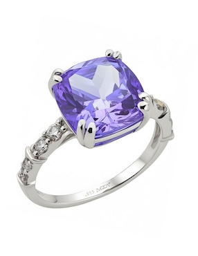 Anillo de cushion Zvezda Élan P 925 de plata circonita brillante