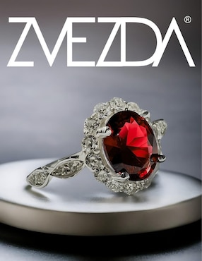Anillo oval Zvezda Élan P 925 de plata circonita brillante