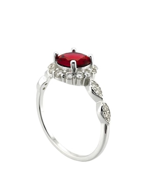 Anillo oval Zvezda Élan P 925 de plata circonita brillante