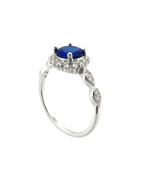 Anillo oval Zvezda Élan P 925 de plata circonita brillante