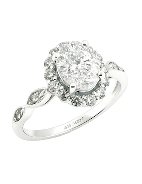 Anillo oval Zvezda Élan P 925 de plata circonita brillante