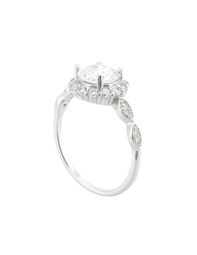 Anillo oval Zvezda Élan P 925 de plata circonita brillante