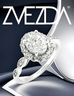 Anillo oval Zvezda Élan P 925 de plata circonita brillante
