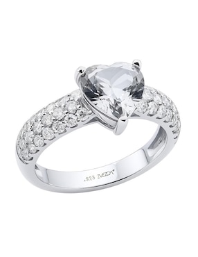 Anillo de corazón Zvezda Élan P 925 de plata circonita brillante