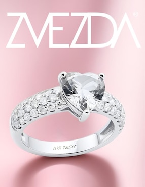 Anillo de corazón Zvezda Élan P 925 de plata circonita brillante