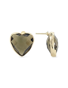 Aretes y collar de corazón OG 18 K zirconia