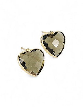 Aretes y collar de corazón OG 18 K zirconia
