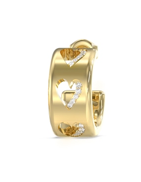 Aretes de corazón Guess con acabado pavé circonita