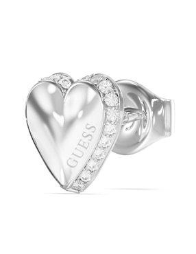 Aretes cortos de corazón Guess By Your Side con acabado pavé circonita