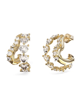 Aretes cortos de corazón Guess Beloved con acabado brillante circonita