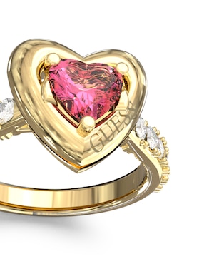 Anillo de corazón Guess Beloved circonita pavé