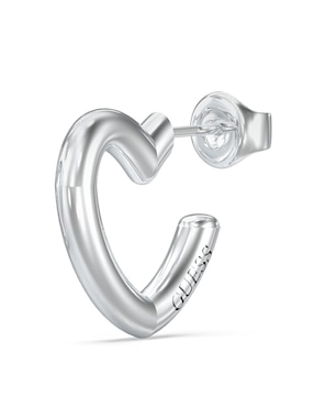 Aretes cortos de corazón Guess Iconique con acabado brillante