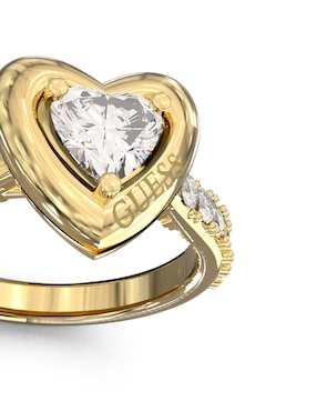 Anillo de corazón Guess Beloved circonita pavé