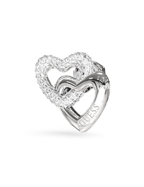Aretes de corazón Guess con acabado pavé circonita