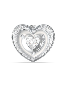 Aretes de corazón Guess con acabado pavé circonita