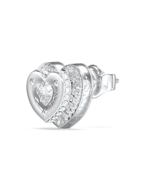 Aretes de corazón Guess con acabado pavé circonita