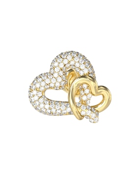 Aretes cortos de corazón Guess con acabado pavé circonita