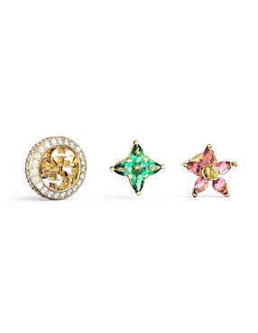 Aretes cortos de estrella Guess Secret garden con acabado pavé circonita