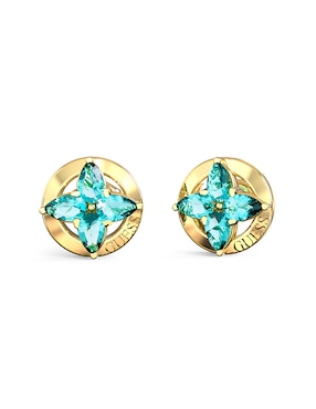 Aretes cortos de estrella Guess Secret garden con acabado pavé circonita
