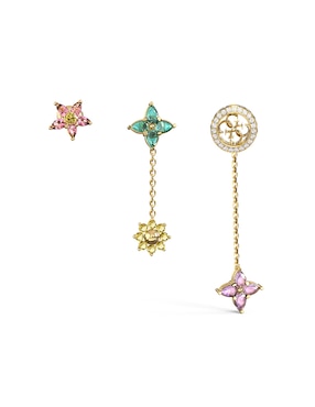 Aretes largos de estrella Guess Secret garden con acabado pavé circonita