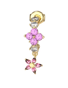 Aretes cortos de flor Guess Secret garden con acabado brillante circonita