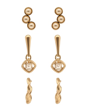 Set de aretes Anne Klein con acabado pavé