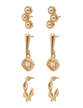 Set de aretes Anne Klein con acabado pavé