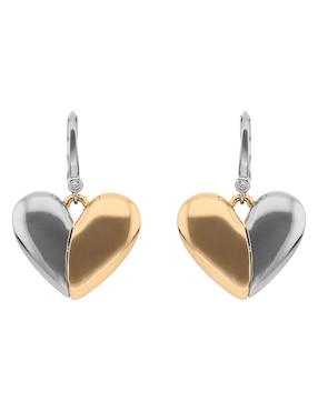 Aretes cortos de corazón Dkny con acabado pavé